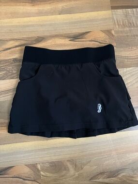 Garb Girls Sz S 5-6 Black pleated golf skirt skort